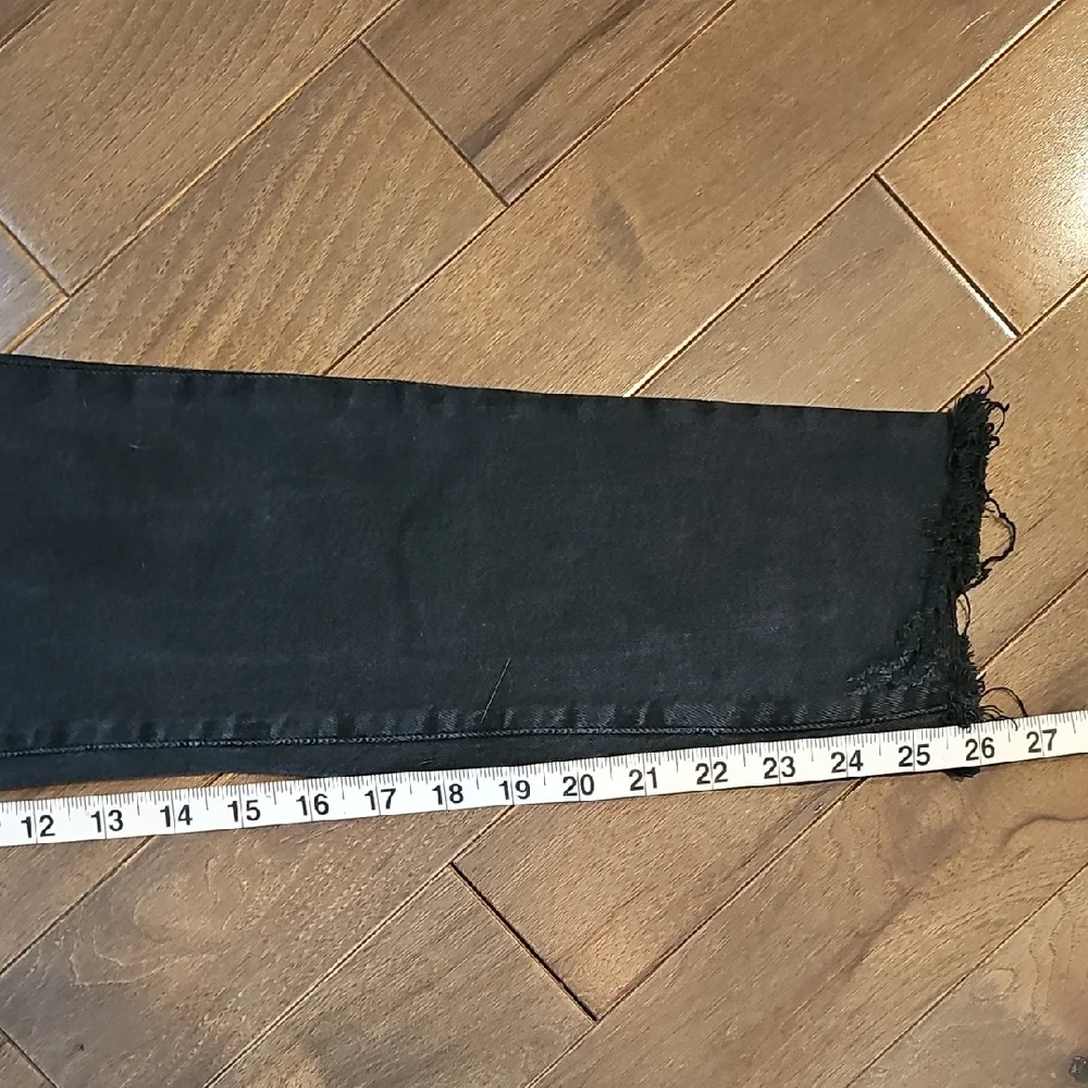 Agolde Distressed Chewed Hemline Toni Jeans, Mid-Rise, Black, Size 25